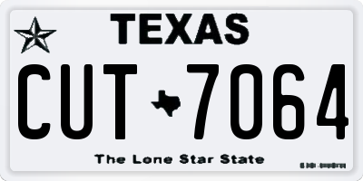 TX license plate CUT7064
