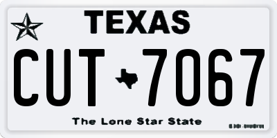 TX license plate CUT7067