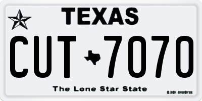 TX license plate CUT7070