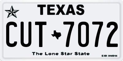 TX license plate CUT7072