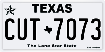 TX license plate CUT7073