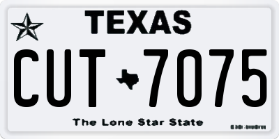 TX license plate CUT7075
