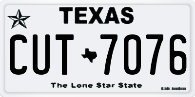TX license plate CUT7076