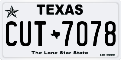 TX license plate CUT7078