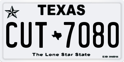 TX license plate CUT7080