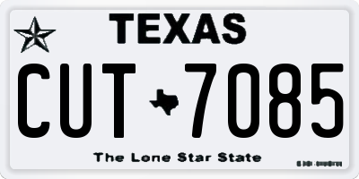 TX license plate CUT7085