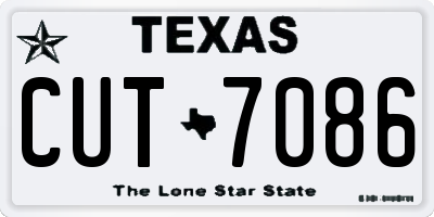TX license plate CUT7086