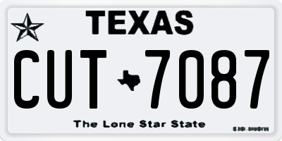 TX license plate CUT7087