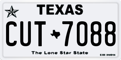 TX license plate CUT7088