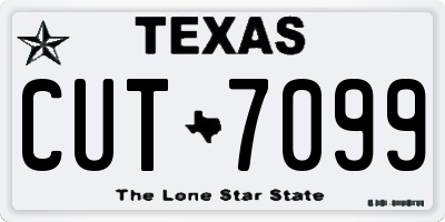 TX license plate CUT7099