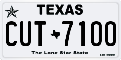 TX license plate CUT7100