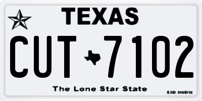 TX license plate CUT7102