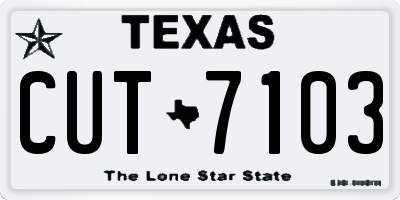 TX license plate CUT7103