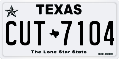 TX license plate CUT7104