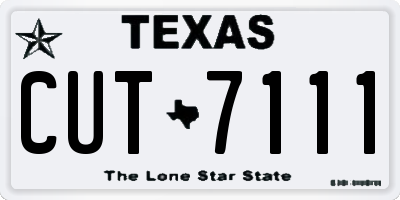 TX license plate CUT7111