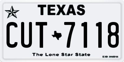 TX license plate CUT7118