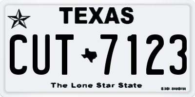 TX license plate CUT7123