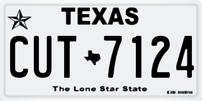 TX license plate CUT7124