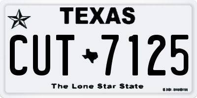 TX license plate CUT7125