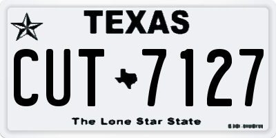TX license plate CUT7127