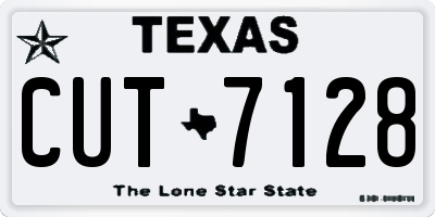 TX license plate CUT7128