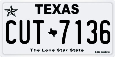 TX license plate CUT7136