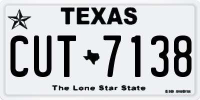 TX license plate CUT7138