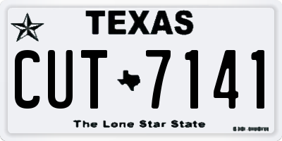 TX license plate CUT7141