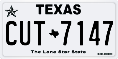 TX license plate CUT7147