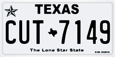 TX license plate CUT7149