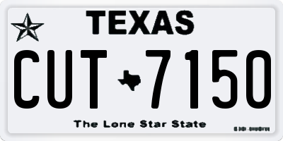 TX license plate CUT7150