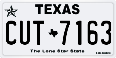 TX license plate CUT7163