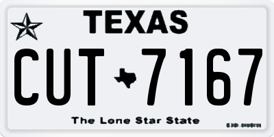 TX license plate CUT7167