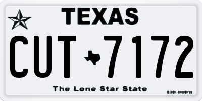 TX license plate CUT7172