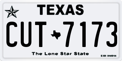 TX license plate CUT7173
