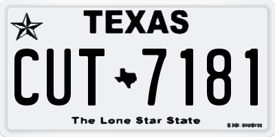 TX license plate CUT7181