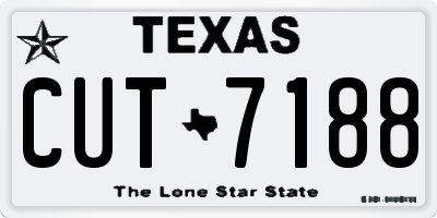 TX license plate CUT7188