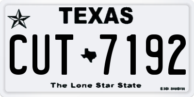 TX license plate CUT7192
