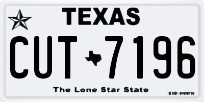TX license plate CUT7196