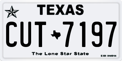 TX license plate CUT7197