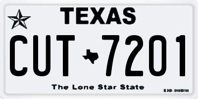 TX license plate CUT7201