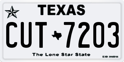 TX license plate CUT7203