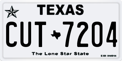 TX license plate CUT7204