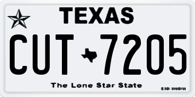 TX license plate CUT7205