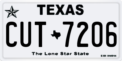TX license plate CUT7206