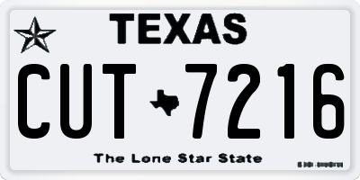TX license plate CUT7216