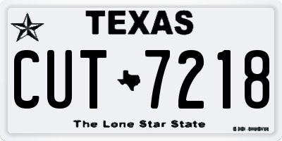 TX license plate CUT7218