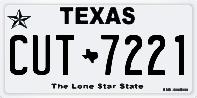 TX license plate CUT7221