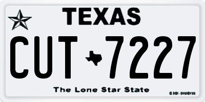 TX license plate CUT7227