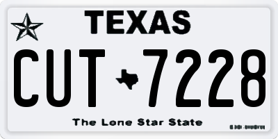 TX license plate CUT7228